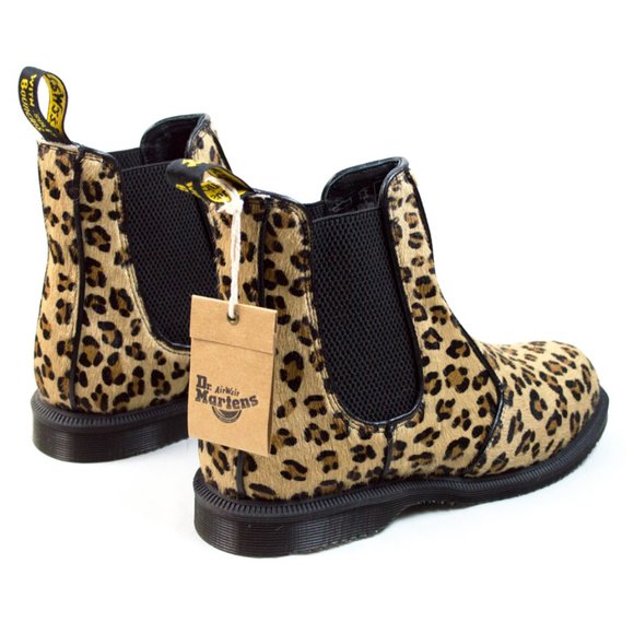 Dr. Martens Orange/ Brown Leopard Flora Hair Boot - Picture 8 of 10